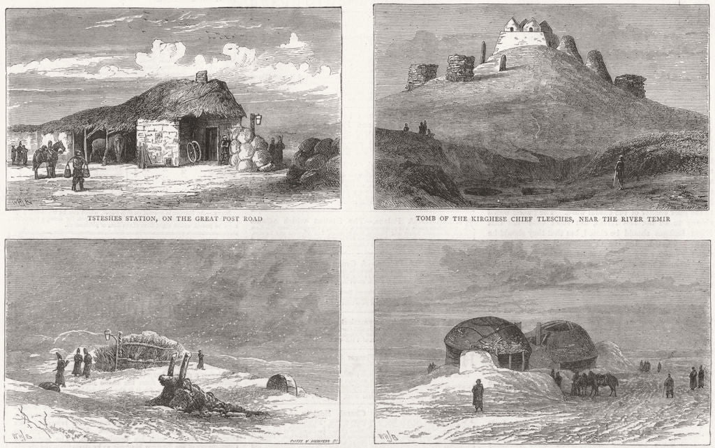 RUSSIAN EXPEDITION KHIVA. Tsteshes;Tlesches,Temir;Dschilangatsch;Tschulack 1873